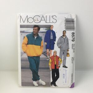 Mens Jacket Unlined Vest Top Pants Shorts Size Med CUT Pattern 8579 Vintage 80s